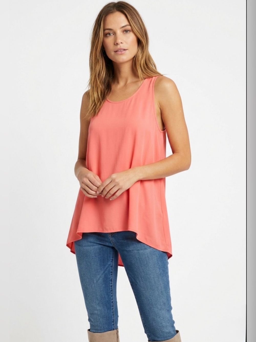 14th & Union Sleeveless Coral Tank Top Woman’s Size X-Large